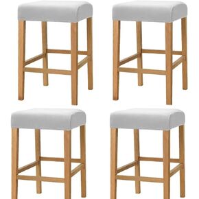HFCNMY Stool Covers Rectangle,Stretch Rectangle Bar Stool Covers Elastic Chair Seat SlipcoversJacquard Saddle Seat Cover Vanity Stool Cover Counter Stool Covers for Wooden Metal Bench(2 Pack,Beige) in Kuwait