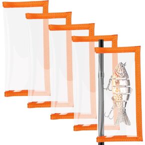 Bombrooster Fishing Lure Wrap-5 Packs Baits Covers Transparent, Fish Hook Protectors Medium Large