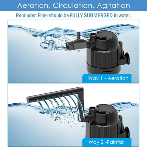 كولايف فلتر حوض السمك من فوماك، فلتر داخلي لخزان الاسماك، فلتر طاقة داخلي من 3 مراحل مع اوضاع تهوية/هطول الامطار لاحواض السمك بسعة 40-120 جالون، معدل تدفق واتجاه قابل للتعديل in Kuwait