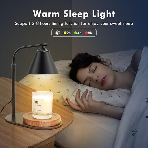 Candle Warmer Lamp, Candle Warmer with Timer & Dimmer, Adjustable Height Candle Lamp with 2 Bulbs Compatible with Jar Candles, Gifts for Mom, Electric Candle Lamp Warmer for Home Decor (Black) in Kuwait