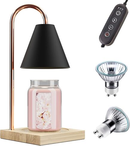 مصباح تسخين الشموع، سخان كهربائي لمصباح الشمعة مع مؤقت، سخان ذوبان الشمع الخافت لشموع البرطمان مع لمبتين، مذيب كهربائي للرائحة، ديكور منزلي وهدية للأم in Kuwait