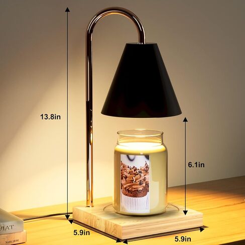 مصباح تسخين الشموع، سخان كهربائي لمصباح الشمعة مع مؤقت، سخان ذوبان الشمع الخافت لشموع البرطمان مع لمبتين، مذيب كهربائي للرائحة، ديكور منزلي وهدية للأم in Kuwait