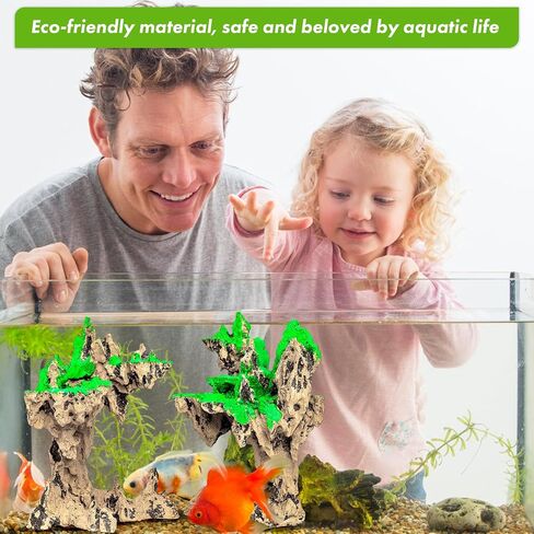 TANKCITY ديكور حوض السمك: ديكور حوض السمك من الحجر الرملي الصلب، ديكور حوض السمك السريع Aquascaping، ملحقات حوض السمك الواقعية والطبيعية لعشاق حوض السمك باللون الرمادي الداكن in Saudi Arabia