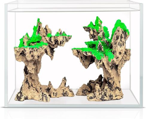 TANKCITY ديكور حوض السمك: ديكور حوض السمك من الحجر الرملي الصلب، ديكور حوض السمك السريع Aquascaping، ملحقات حوض السمك الواقعية والطبيعية لعشاق حوض السمك باللون الرمادي الداكن in Saudi Arabia
