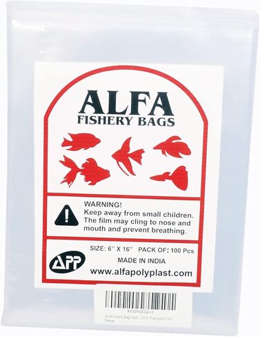 Round Corners Bottom Leak Proof Clear Plastic Fish Bags Size 6 Inches for Marine and Tropical Fish Transport 2 mil. (6" x 14" / 100 Pack) in Kuwait