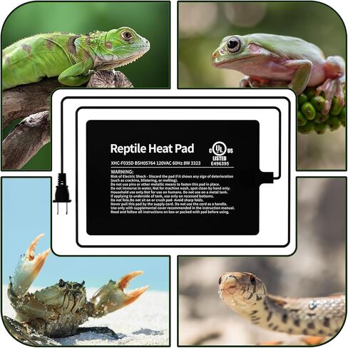 BUCATSTATE Reptile Heat Pad Under Tank Heater, 6 * 8 Inch 8W MET Certified Terrarium Heating Pad Mat for Hermit/Lizard/Spider/Frog/Turtle/Snake/Plant 10-20gal Tank in Kuwait