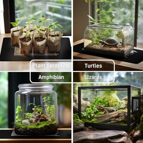 BUCATSTATE Reptile Heat Pad Under Tank Heater, 6 * 8 Inch 8W MET Certified Terrarium Heating Pad Mat for Hermit/Lizard/Spider/Frog/Turtle/Snake/Plant 10-20gal Tank in Kuwait