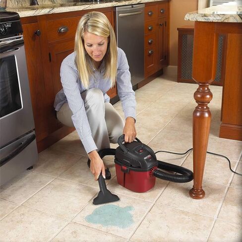 Shop-Vac 2021000 Micro Vacuum Wet/Dry Vac، مكنسة كهربائية صغيرة الحجم محمولة مع مقبض قابل للطي ودعامة جدارية وملحقات متعددة الوظائف تستخدم حقيبة فلتر من النوع A وغطاء إسفنجي من النوع MM in Kuwait