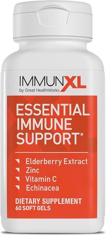ImmunXL Provides All Year-Long Immune Support with Vitamin C and zinc, and Contains Powerful antioxidants Elderberry and echinacea, for Life’s Stressful Immune Challenges. (60 Soft Gels, 30 Servings) in Kuwait