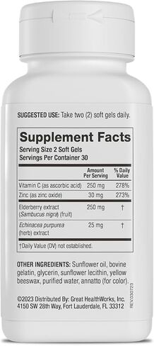 ImmunXL Provides All Year-Long Immune Support with Vitamin C and zinc, and Contains Powerful antioxidants Elderberry and echinacea, for Life’s Stressful Immune Challenges. (60 Soft Gels, 30 Servings) in Kuwait