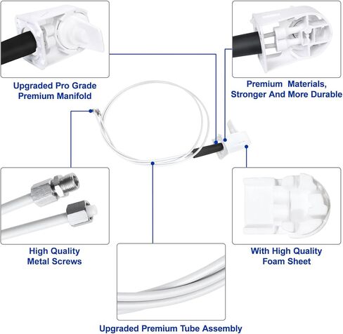 ترقية WR17X11894 فلتر مياه الثلاجة Asm ومجموعة الأنبوب يناسب ثلاجة GE 1195682 AH1019929 EA1019929 PS1019929 CFCP1NIYASS، مشعب وأنابيب Asm لمبيت مرشح المياه GE in Kuwait