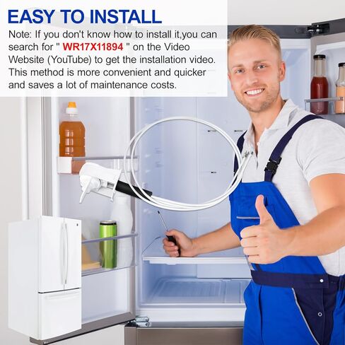 ترقية WR17X11894 فلتر مياه الثلاجة Asm ومجموعة الأنبوب يناسب ثلاجة GE 1195682 AH1019929 EA1019929 PS1019929 CFCP1NIYASS، مشعب وأنابيب Asm لمبيت مرشح المياه GE in Kuwait