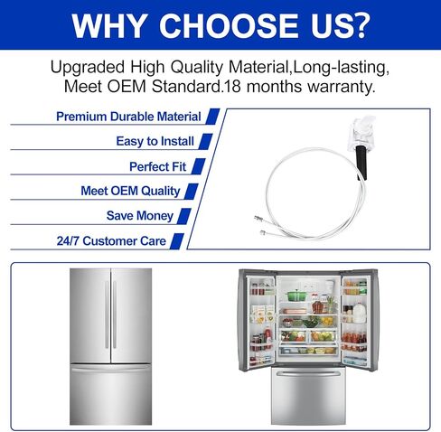 ترقية WR17X11894 فلتر مياه الثلاجة Asm ومجموعة الأنبوب يناسب ثلاجة GE 1195682 AH1019929 EA1019929 PS1019929 CFCP1NIYASS، مشعب وأنابيب Asm لمبيت مرشح المياه GE in Kuwait