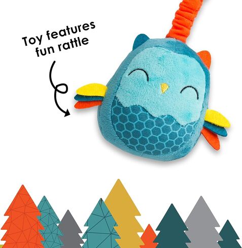 Diono Baby Owl Character Car Seat Straps & Toy, Shoulder Pads for Baby, Infant, Toddler, 2 Pack Soft Seat Belt Cushion and Stroller Harness Covers Helps Prevent Strap Irritation in Saudi Arabia