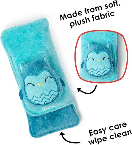 Diono Baby Owl Character Car Seat Straps & Toy, Shoulder Pads for Baby, Infant, Toddler, 2 Pack Soft Seat Belt Cushion and Stroller Harness Covers Helps Prevent Strap Irritation in Saudi Arabia