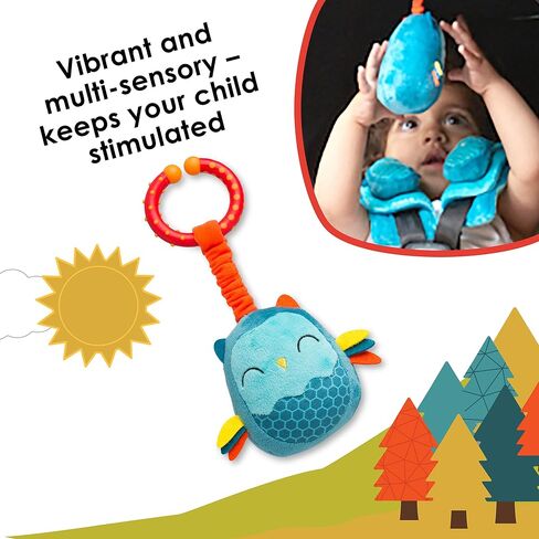 Diono Baby Owl Character Car Seat Straps & Toy, Shoulder Pads for Baby, Infant, Toddler, 2 Pack Soft Seat Belt Cushion and Stroller Harness Covers Helps Prevent Strap Irritation in Saudi Arabia