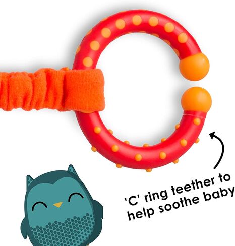 Diono Baby Owl Character Car Seat Straps & Toy, Shoulder Pads for Baby, Infant, Toddler, 2 Pack Soft Seat Belt Cushion and Stroller Harness Covers Helps Prevent Strap Irritation in Saudi Arabia