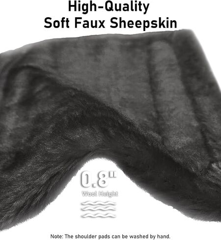 Faux Sheepskin Seat Belt Cover, Soft & Comfortable Seat Belt Shoulder Pad, Thick Car Seat Belt Cushion, Seat Belt Neck Protector for Kids Adults 4 Pack (Black) in Saudi Arabia