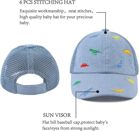 JANGANNSA Dinosaur Boys Girls Caps Embroidery Baby Baseball Caps Cotton Infant Toddler Kids Hat Spring Summer Autumn in Saudi Arabia