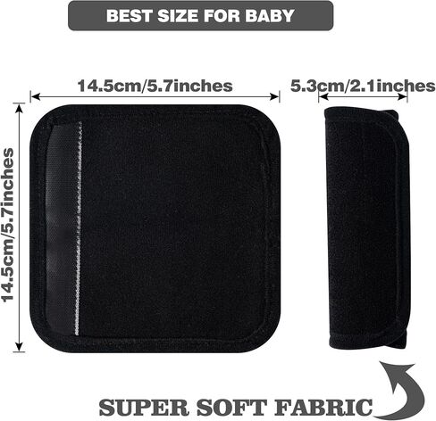 Tugaizi 4 أزواج من أغطية أحزمة مقعد السيارة للأطفال، أغطية حزام عربة الأطفال للرضع والأطفال الصغار، أغطية وسادات حزام الأمان لمقاعد السيارة، أحزمة عربة الأطفال in Kuwait