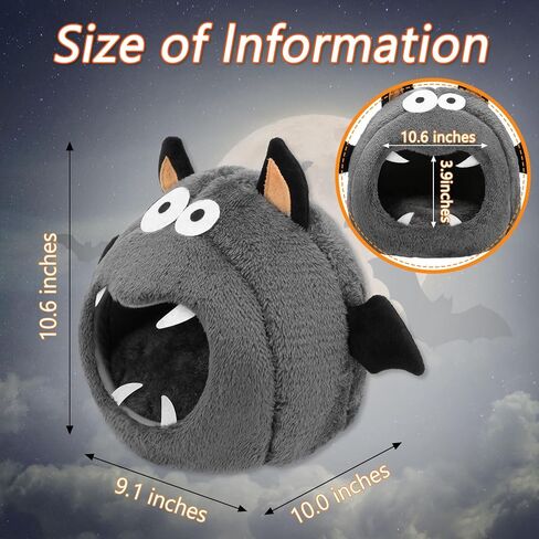 YUEPET سرير خنزير غينيا مخبأ للحيوانات الصغيرة، دافئ ومريح للهالوين وحش خنزير غينيا يختبئ لخنزير غينيا والأرنب القزم والهامستر وقنفذ شينشيلا in Kuwait