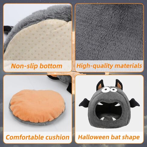 YUEPET سرير خنزير غينيا مخبأ للحيوانات الصغيرة، دافئ ومريح للهالوين وحش خنزير غينيا يختبئ لخنزير غينيا والأرنب القزم والهامستر وقنفذ شينشيلا in Kuwait