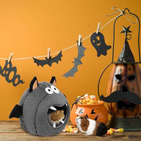 YUEPET سرير خنزير غينيا مخبأ للحيوانات الصغيرة، دافئ ومريح للهالوين وحش خنزير غينيا يختبئ لخنزير غينيا والأرنب القزم والهامستر وقنفذ شينشيلا in Kuwait