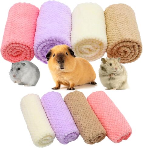 8 قطع من بطانيات الجاكار الناعمة سريعة الجفاف بطول 74 سم × 33 سم و29 سم × 29 سم مع سجادة للهامستر ومنشفة حمام السنجاب الصغيرة لمستلزمات الحيوانات الأليفة in Kuwait