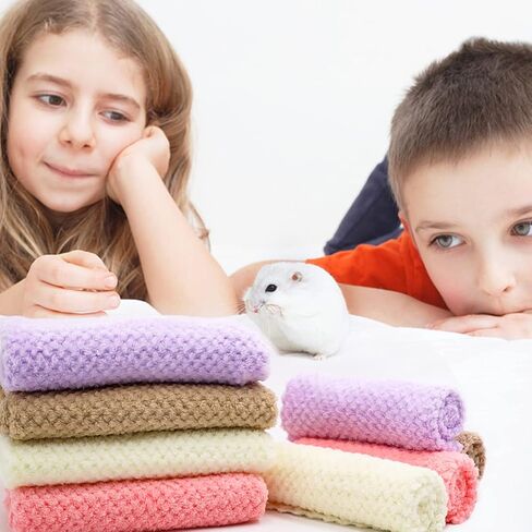 8 قطع من بطانيات الجاكار الناعمة سريعة الجفاف بطول 74 سم × 33 سم و29 سم × 29 سم مع سجادة للهامستر ومنشفة حمام السنجاب الصغيرة لمستلزمات الحيوانات الأليفة in Kuwait