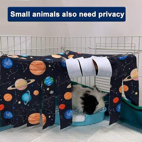 زخارف قفص FULUE لخنازير غينيا، مخبأ غابة الصوف الزاوية لخنازير غينيا، والقوارض، والشنشيلا، والفئران، والأرنب وغيرها من الحيوانات الصغيرة بدون أسوار معدنية (أزرق) in Kuwait