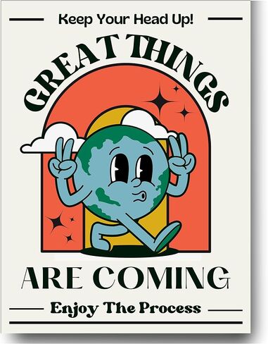 Retro Poster Wall Art Print, Positive Quote Funny Motivational Inspirational That Girl Room Decor Aesthetic For Teen Girls , College Apartment Dorm Bedroom, Cute Trendy Wall Decor, 60s 70s 80s Poster in Kuwait