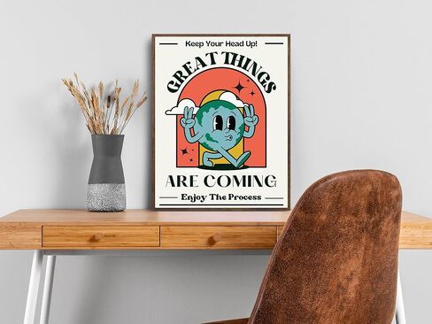 Retro Poster Wall Art Print, Positive Quote Funny Motivational Inspirational That Girl Room Decor Aesthetic For Teen Girls , College Apartment Dorm Bedroom, Cute Trendy Wall Decor, 60s 70s 80s Poster in Kuwait