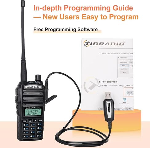 BaoFeng UV-82 High Power BaoFeng Radio Ham Radio Handheld 2 Way Radio Walkie Talkies with Earpiece,Handheld Speaker Mic and Programming Cable (2 Pack-Black) in Kuwait