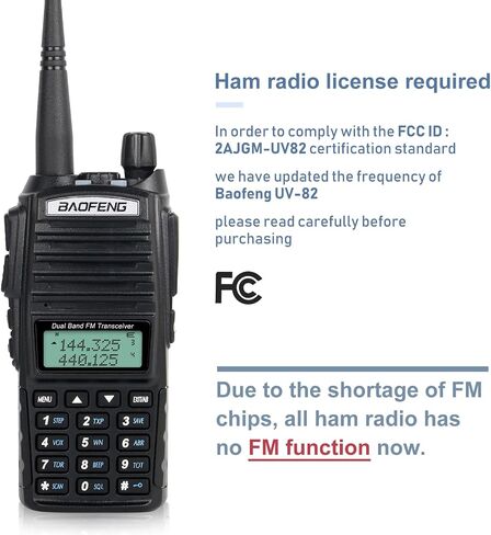 BaoFeng UV-82 High Power BaoFeng Radio Ham Radio Handheld 2 Way Radio Walkie Talkies with Earpiece,Handheld Speaker Mic and Programming Cable (2 Pack-Black) in Kuwait