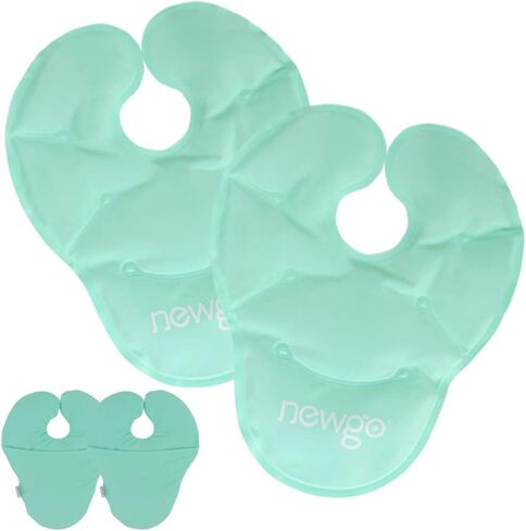 NEWGO Breast Ice Pack for Breast Surgery, 2 Pack Nipple Ice Packs Breastfeeding Ice Packs Reusable for Nursing Mother, Hot Cold Therapy Breast Gel Pack with Washable Cover(Green) in Saudi Arabia