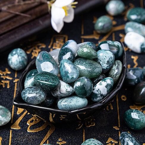 Rooxin 1.1lb Polished Stones Fish Tank Pebbles,Mixed Color Agate Stone Gravel, Decorative Stones for Plants Cacti & Succulents Bedding, Landscape, Vase Filler, Indoor Fountain Stones 0.78-1.18 Inch in Saudi Arabia