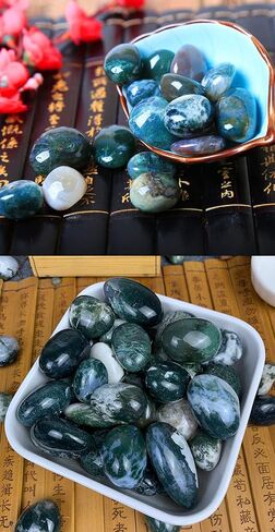 Rooxin 1.1lb Polished Stones Fish Tank Pebbles,Mixed Color Agate Stone Gravel, Decorative Stones for Plants Cacti & Succulents Bedding, Landscape, Vase Filler, Indoor Fountain Stones 0.78-1.18 Inch in Saudi Arabia