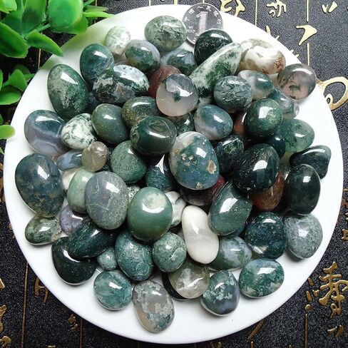 Rooxin 1.1lb Polished Stones Fish Tank Pebbles,Mixed Color Agate Stone Gravel, Decorative Stones for Plants Cacti & Succulents Bedding, Landscape, Vase Filler, Indoor Fountain Stones 0.78-1.18 Inch in Saudi Arabia