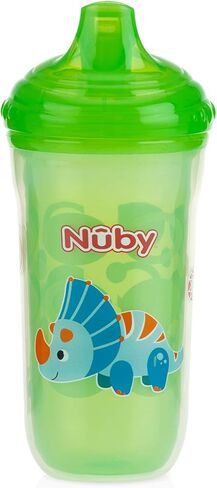 Nuby Plastic Insulated No Spill Easy Sip Cup with Vari-Flo Valve Hard Spout, Boy, 9 Oz, 3 Count in Saudi Arabia