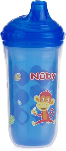 Nuby Plastic Insulated No Spill Easy Sip Cup with Vari-Flo Valve Hard Spout, Boy, 9 Oz, 3 Count in Saudi Arabia