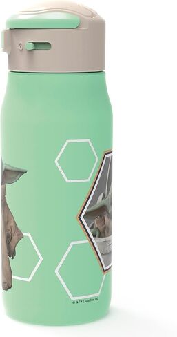 Zak Designs Blippi Kids Water Bottle For School or Travel, 13.5oz Durable, Vacuum Insulated Stainless Steel with Handle and Leak-Proof, Pop-Up Spout Cover (Blippi) in Saudi Arabia