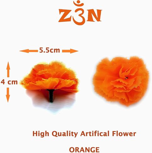 Z3N 50 pc Orange Marigold Flower Heads. Mexican Cempasuchil. Silk Artificial Flowers (Without stem) in Saudi Arabia