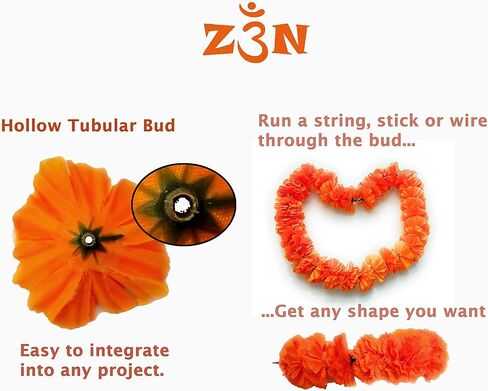 Z3N 50 pc Orange Marigold Flower Heads. Mexican Cempasuchil. Silk Artificial Flowers (Without stem) in Saudi Arabia