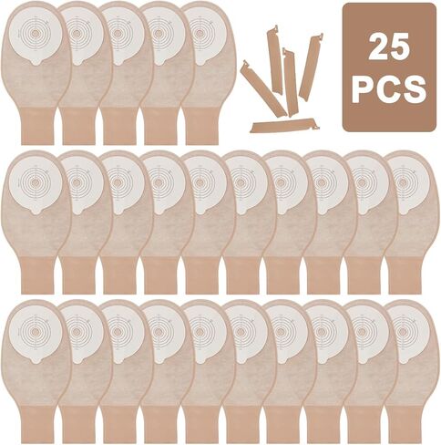 20 قطعة من اكياس فغر القولون، لوازم فغر العظام، كيس فغر من قطعة واحدة قابل للتصريف للعناية بفغر اللفائف، مقصوصة لتناسب in Kuwait
