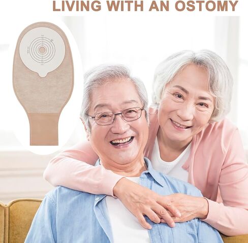 20 قطعة من اكياس فغر القولون، لوازم فغر العظام، كيس فغر من قطعة واحدة قابل للتصريف للعناية بفغر اللفائف، مقصوصة لتناسب in Kuwait