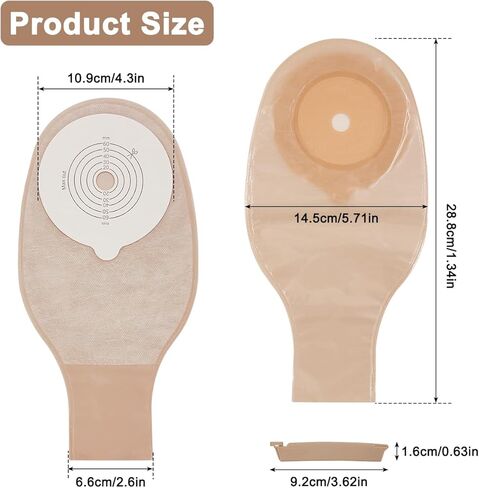 20 قطعة من اكياس فغر القولون، لوازم فغر العظام، كيس فغر من قطعة واحدة قابل للتصريف للعناية بفغر اللفائف، مقصوصة لتناسب in Kuwait