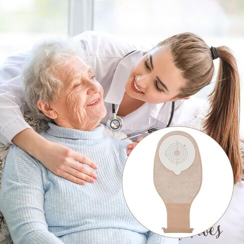 20 قطعة من اكياس فغر القولون، لوازم فغر العظام، كيس فغر من قطعة واحدة قابل للتصريف للعناية بفغر اللفائف، مقصوصة لتناسب in Kuwait