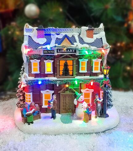 مومنتس ان تايم مكتبة موسيقية LED بوليريسين بارتفاع 8.25 انش من كريسماس فيليدج (بي/او) in Kuwait