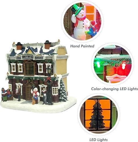 مومنتس ان تايم مكتبة موسيقية LED بوليريسين بارتفاع 8.25 انش من كريسماس فيليدج (بي/او) in Kuwait