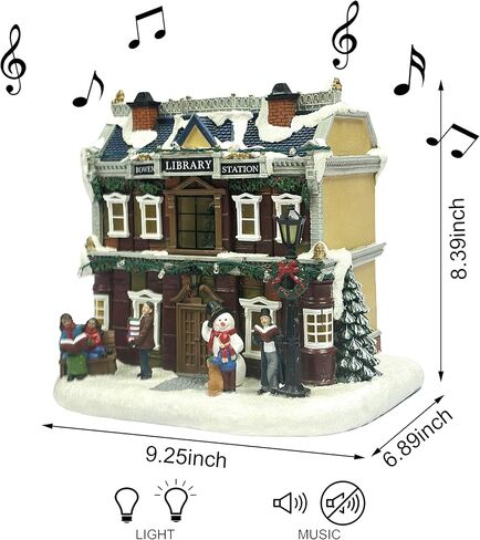 مومنتس ان تايم مكتبة موسيقية LED بوليريسين بارتفاع 8.25 انش من كريسماس فيليدج (بي/او) in Kuwait
